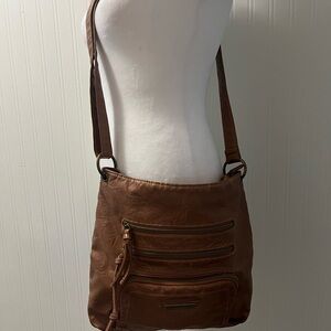 Stone Mountain Accessories Brown Shoulder Bag with Layered Design